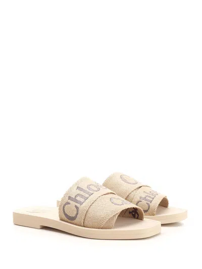 Chloé Woody Beige Slides