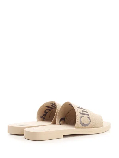 Chloé Woody Beige Slides