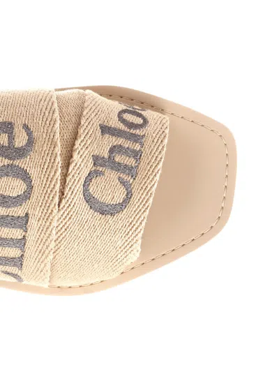 Chloé Woody Beige Slides