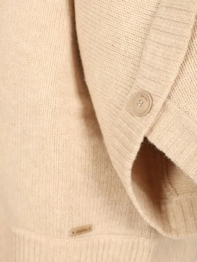 Max Mara Wool And Cashmere Cardigan Knitwear Beige In Neutral