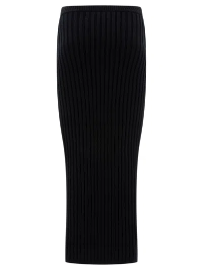 Max Mara Wool And Cashmere Knit Skirt Skirts Black In Black