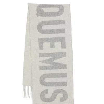 Jacquemus Wool Scarf With Logo In Gray