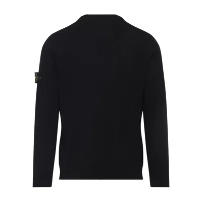 Stone Island Lightweight Wool Crew Neck Pullover In Blue