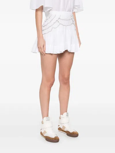 Isabel Marant Étoile Womens White Ceola Cotton-blend Mini Skirt In White