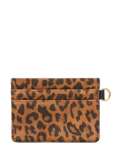 Isabel Marant Leopard-print Card Holder In Brown