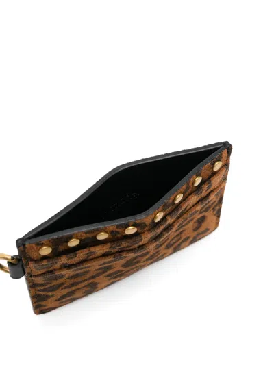 Isabel Marant Leopard-print Card Holder In Brown