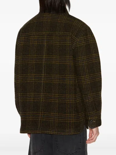 Isabel Marant Kervey Checkered Virgin Wool Jacket In Brown