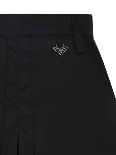 Prada Mini Skirt With Belt Loops And Pleats
