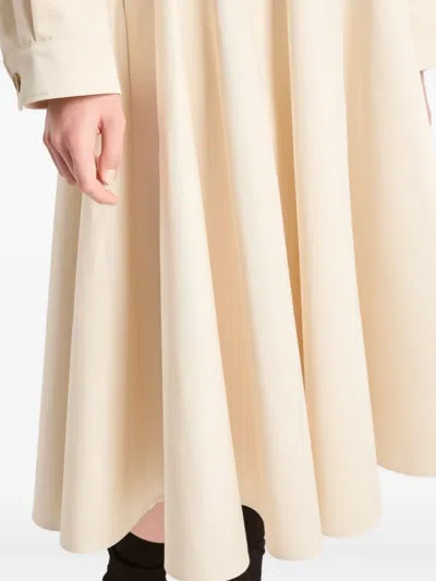 Prada Triangle-logo Flared Skirt In Neutral
