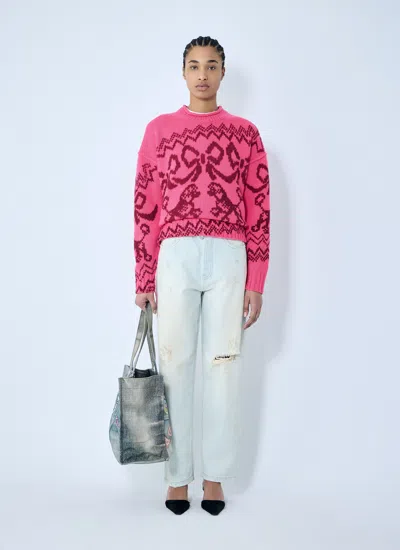 Acne Studios Women Jacquard Sweater In Pink