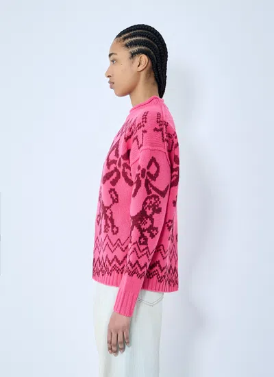 Acne Studios Women Jacquard Sweater In Pink
