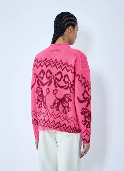Acne Studios Women Jacquard Sweater In Pink