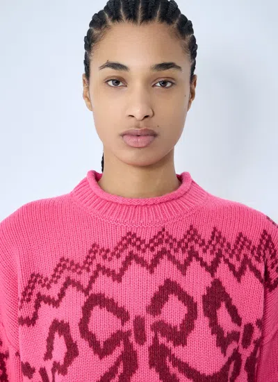 Acne Studios Women Jacquard Sweater In Pink