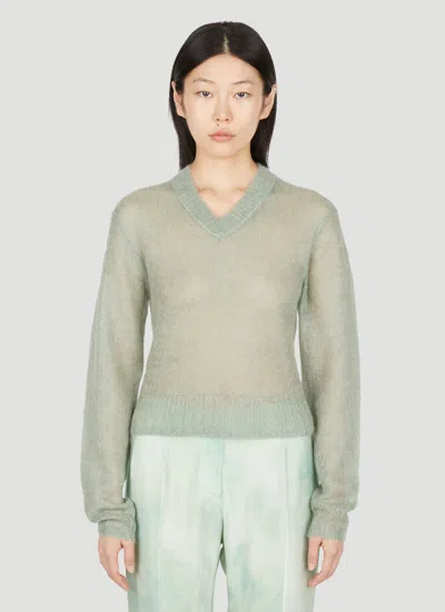 Acne Studios Women Mohair Knit Sweater In Green