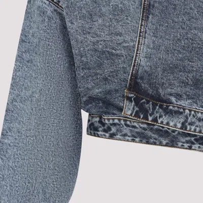 Alaïa Cropped Denim Jacket With Classic Collar