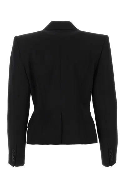 Alexander Mcqueen Women Black Wool Blazer In Black