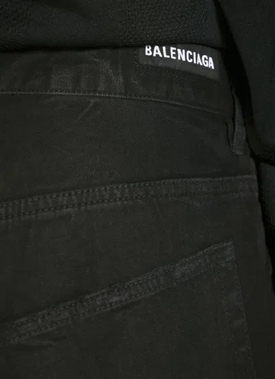 Balenciaga Men's Fifty-fifty Jeans | Size Medium | 793766 In Black