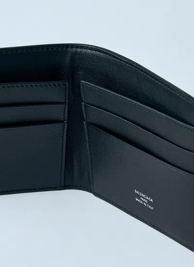 Balenciaga Men Rodeo Sqaure Folded Wallet In Black