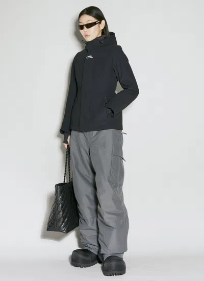 Balenciaga Women 3b Sports Icon Ski Hourglass Parka In Black