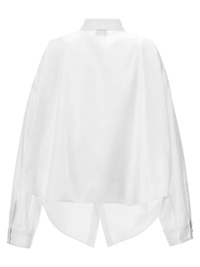 Balenciaga Asymmetric Shirt With Logo Embroidery In White