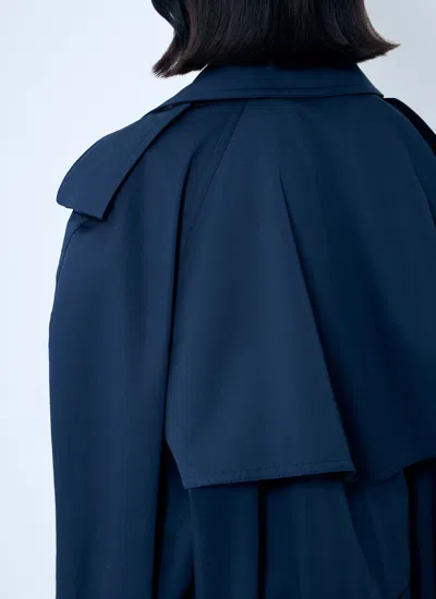 Balenciaga Women Cropped Distressed Hem Trench Coat