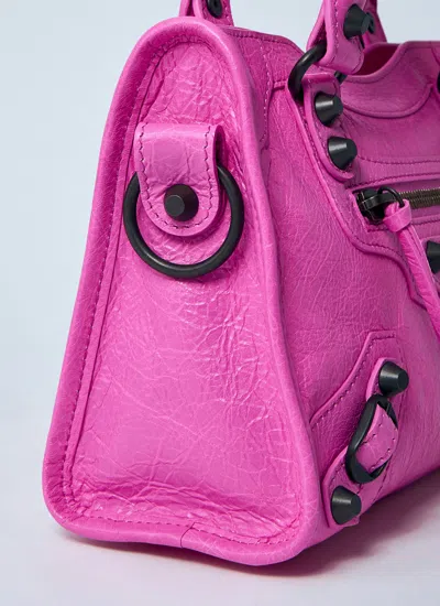 Balenciaga Le City Leather Stud-embellished Tote Bag In Pink