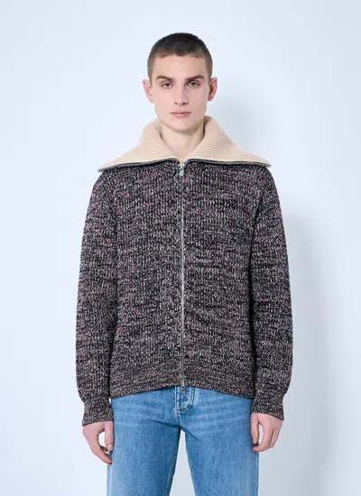 Bottega Veneta Men Cotton-and-wool Cardigan In Brown