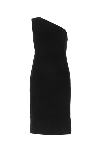 Bottega Veneta One Shoulder Twisted Dress In Black