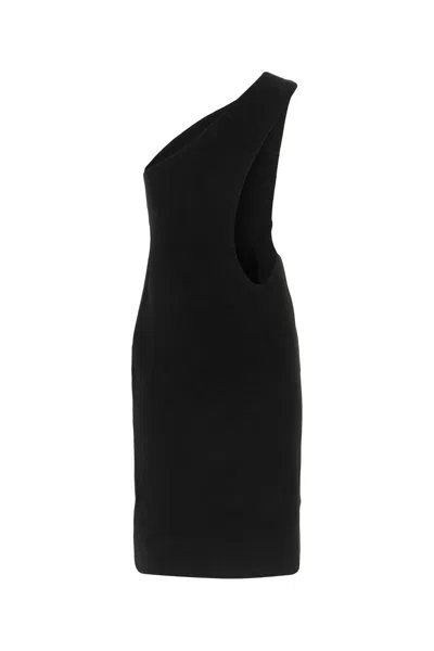 Bottega Veneta One Shoulder Twisted Dress In Black