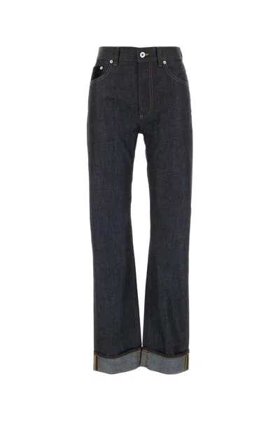 Bottega Veneta Womens Indigo Folded-cuffs Straight-leg Denim Jeans In Blue
