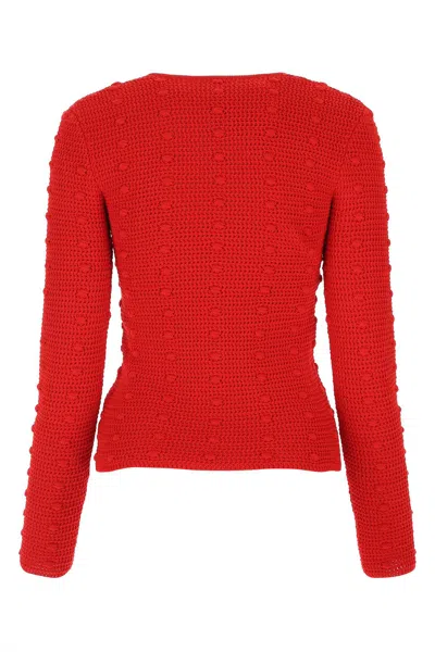 Bottega Veneta Women Red Cotton Sweater In Purple