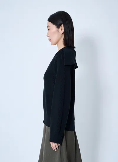 Bottega Veneta Women Ribbed Cotton Sweater In Blue