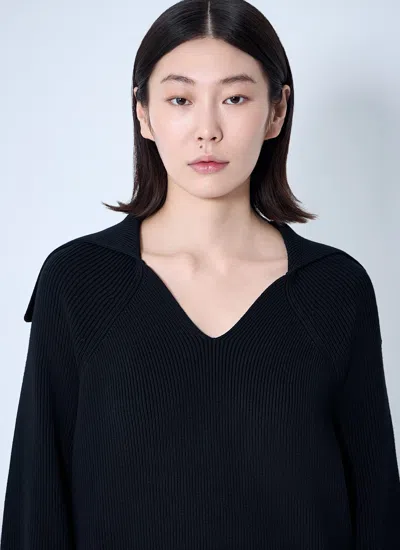 Bottega Veneta Women Ribbed Cotton Sweater In Blue