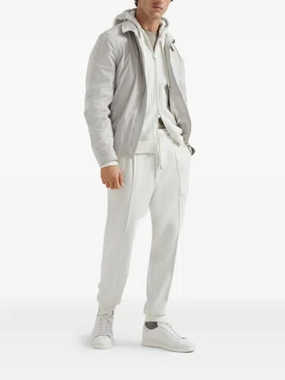 Brunello Cucinelli Drawstring Track Pants In White