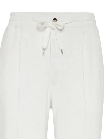 Brunello Cucinelli Drawstring Track Pants In White