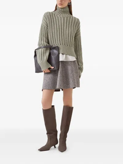 Brunello Cucinelli Stretch Silk Satin Blouse