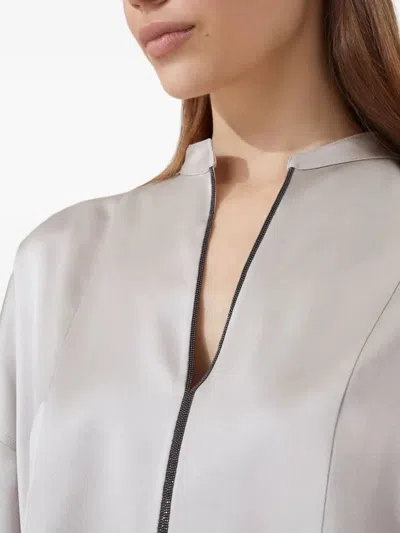 Brunello Cucinelli Stretch Silk Satin Blouse