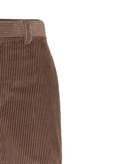 Brunello Cucinelli Women Corduroy Loose Pants With Monili