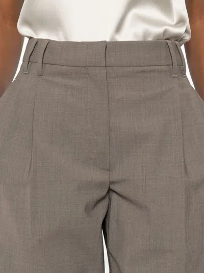 Brunello Cucinelli Dart-detail Trousers In Brown