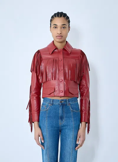 Chloé Women Fringed Leather Jacket