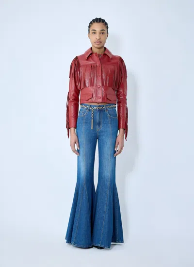 Chloé Women Fringed Leather Jacket
