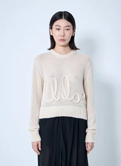 Chloé Embroidered Alpaca And Silk-blend Sweater
