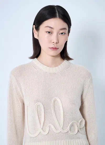 Chloé Embroidered Alpaca And Silk-blend Sweater