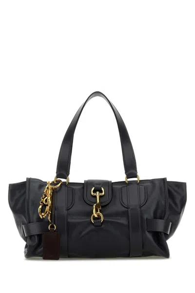Chloé Chloe Women Navy Blue Leather Kerala 25 Shopping Bag