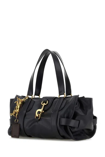 Chloé Chloe Women Navy Blue Leather Kerala 25 Shopping Bag