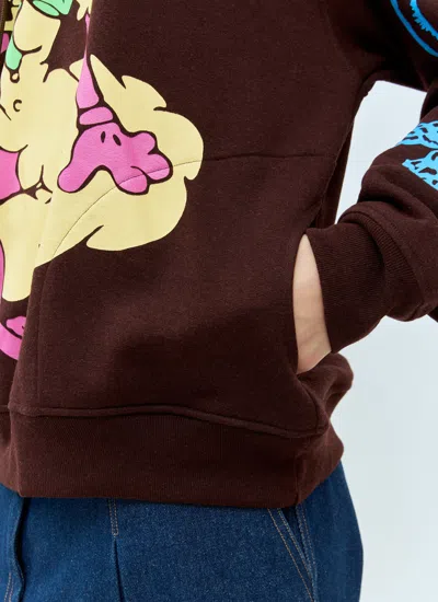 Chopova Lowena Women Screen Printed Hooded Sweatshirt In Brown