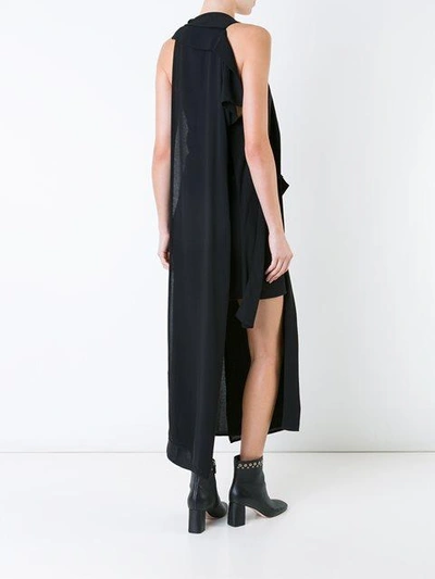 Shop Eckhaus Latta Deconstructed Asymmetric Long Dress In Black