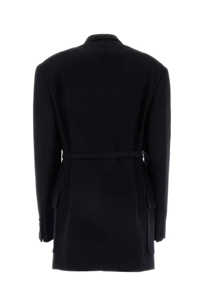 Dries Van Noten Women Midnight Blue Wool Blend Bless Coat In Blue