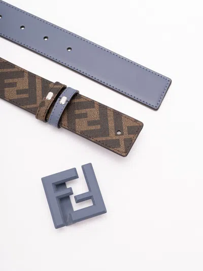 Fendi Belts Reversible Adjustable Length Options In Blue