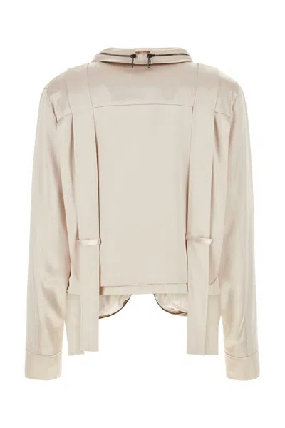 Fendi Women Light Pink Satin Jacket In Neutral